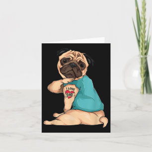 Vaderdag Cadeau Grappige Hond Pug Ik Hou Van Vader Kaart