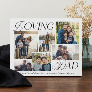 Vaderdag Cadeau Lieve Papa Elegante Fotocollage Fotoplaat