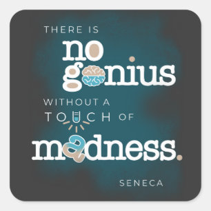 Vaderdag Cadeau over Genius en Waanzin Vierkante Sticker