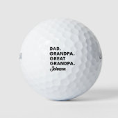 Vaderdag cadeau voor overgrootvader golfballen (Voorkant)