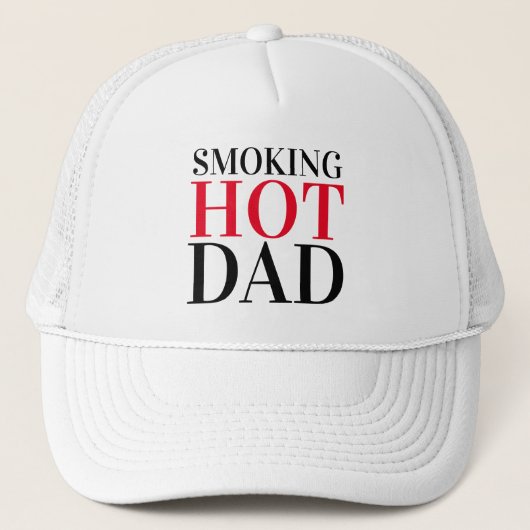 Vaderdag Cadeauidee Baseball SMOKING HOT DAD Trucker Pet (Voorkant)