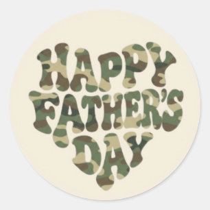 Vaderdag Camouflage Ronde Sticker