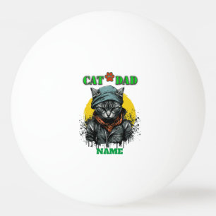 Vaderdag - CAT DAD. Editable name/bericht Pingpongballen
