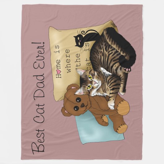 Vaderdag Cat Fleece Deken (Voorkant)