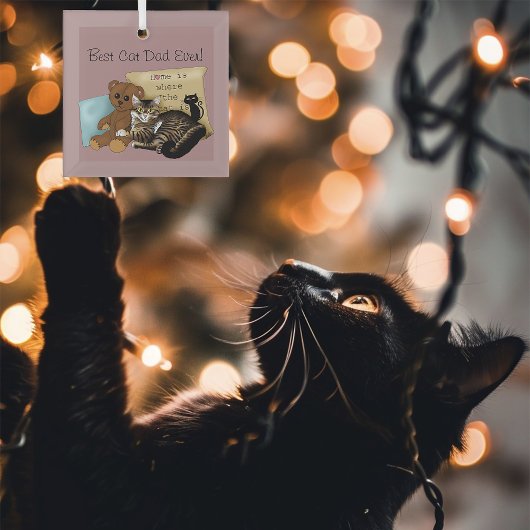 Vaderdag Cat Glas Ornament