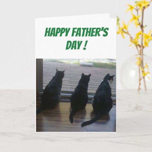 Vaderdag Cat Kaart (Gele Bloem)