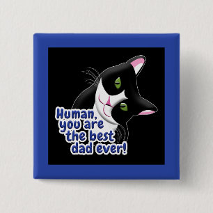 Vaderdag Cat Vierkante Button 5,1 Cm
