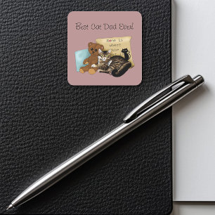 Vaderdag Cat Vierkante Sticker