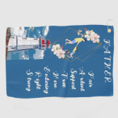 Vaderdag Citaat Papa Dochter Bonding Lighthouse Golfhanddoek (Horizontaal)