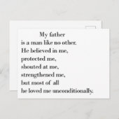 Vaderdag citaten van dochter briefkaart (Voorkant / Achterkant)