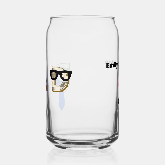 Vaderdag Cool Dad Fun Dad Aangepaste namen Blikvorm Glas (Links)