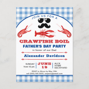 Vaderdag Crawfish Boil Eenvoudige fotouitnodiging Briefkaart
