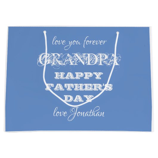 Vaderdag Custom Modern Cute Grandpa Gift Bag Groot Cadeauzakje (Voorkant)