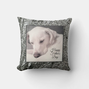 Vaderdag Cute White Puppy Dog Snowy Winter Kussen