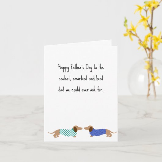 Vaderdag Dachshund Card Kaart (Gele Bloem)