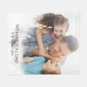 Vaderdag Dad aangepaste foto Fleece Deken (Voorkant (Horizontaal))