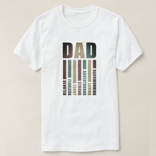 Vaderdag "DAD" Beschrijving T-shirt (Design voorkant)