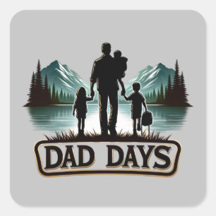 Vaderdag Dad Days Vierkante Sticker