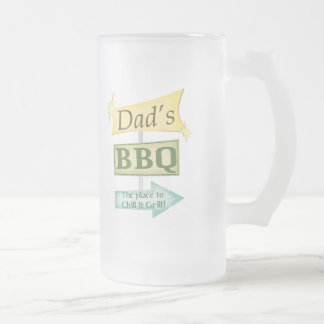 vaderdag Dad Retro Grunge Barbeque Sign Matglas Bierpul