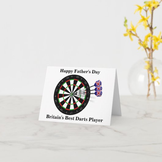 Vaderdag dart board en darts kaart (Gele Bloem)