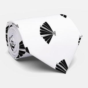 Vaderdag decoratieve zwart-witte ventilator stropdas