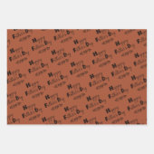 Vaderdag Doodle Typografie Terracotta Set van 3 Inpakpapier Vel (Voorkant)