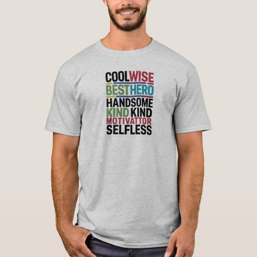 Vaderdag eenvoudige typografie t-shirt (Voorkant)