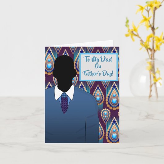 Vaderdag en Stropdas van Afrikaanse Amerikaanse pa Kaart (Gele Bloem)