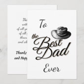 Vaderdag fedora pet met tekst Hartelijk dank Bedankkaart (Voorkant / Achterkant)