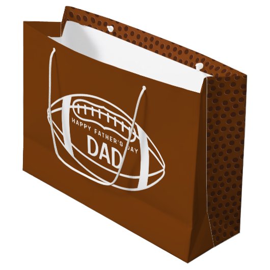 Vaderdag Football Gift Bag Groot Cadeauzakje (Voorkant Gekanteld)