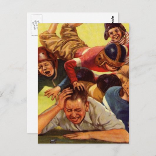 Vaderdag, Football Kinder en Familiehond Briefkaart (Voorkant / Achterkant)