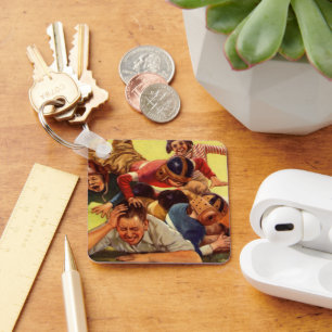  Vaderdag, Football Kinder en Familiehond Sleutelhanger