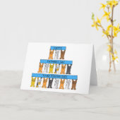 Vaderdag Foster Dad Cartoon Cats Kaart (Gele Bloem)