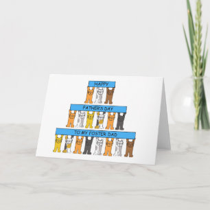 Vaderdag Foster Dad Cartoon Cats Kaart