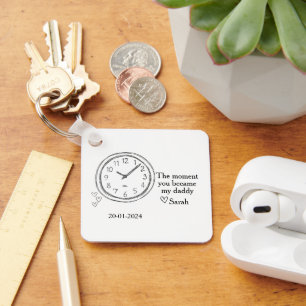 Vaderdag Foto met speciale datum en bericht Sleutelhanger