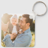 Vaderdag Foto met speciale datum en bericht Sleutelhanger (Achterkant)