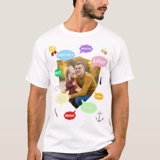 Vaderdag Foto Woordwolken Beste Papa Vader T-shirt