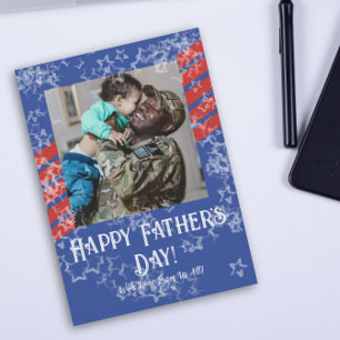 Vaderdag Fotokaart met Patriottische Sterren & Str Kaart