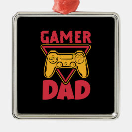 Vaderdag Gamer Dad Metalen Ornament