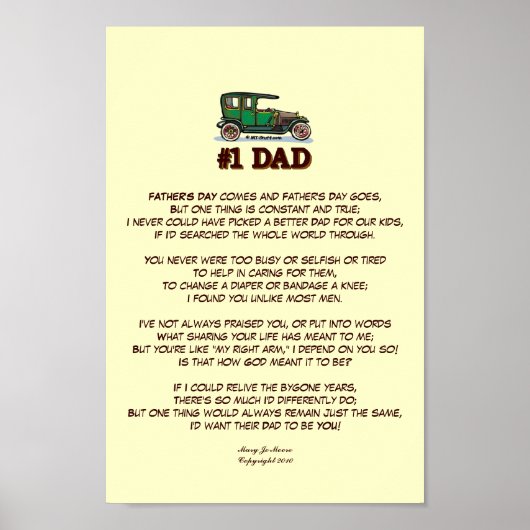 Vaderdag gedicht bij vrouw poster (Voorkant)