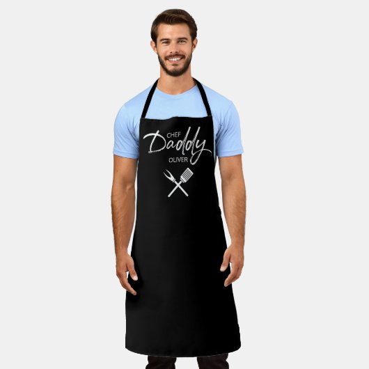 Vaderdag Gepersonaliseerd Chef Papa-script Schort (Gedragen)