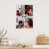 Vaderdag Gepersonaliseerde 4 fotocollage Poster (Keuken)