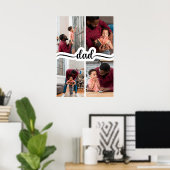 Vaderdag Gepersonaliseerde 4 fotocollage Poster (Thuiskantoor)