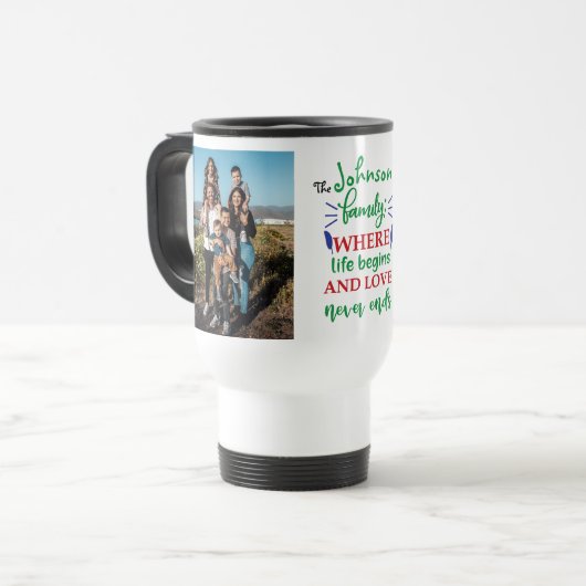 Vaderdag Gepersonaliseerde foto en naam Reisbeker (Voorkant links)