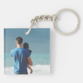 Vaderdag Gepersonaliseerde Foto Sleutelhanger (Achterkant)