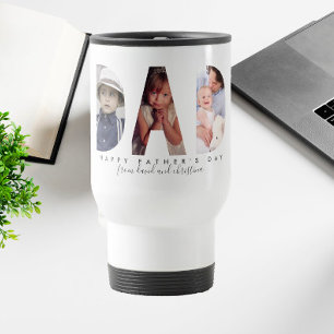 Vaderdag Gepersonaliseerde Fotocollage Papa cadeau Reisbeker