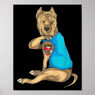 Vaderdag geschenken papa grappige hond pitbull ik  poster