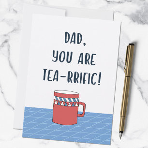 Vaderdag Geweldige Papa Grappige Thee Pun Citaat Kaart