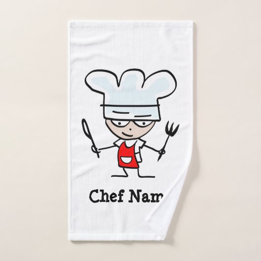 vaderdag gift aangepaste naam chef kok cartoon handdoek (Handdoek)