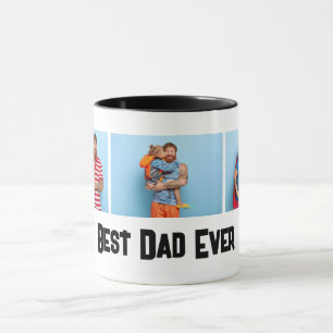 Vaderdag Gift Best Dad Oover 3 Photo Collage Mok